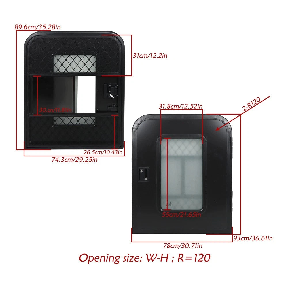 Passenger Side RV Entry Door for Teardrop Trailer (30" W × 36" H)