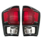 Set of 2 Halogen Red Clear Tail Light Assemblies for Toyota Tacoma (2016â2021)