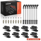 Set of 8 Ignition Coils, Iridium Spark Plugs & Wires for Chevy GMC