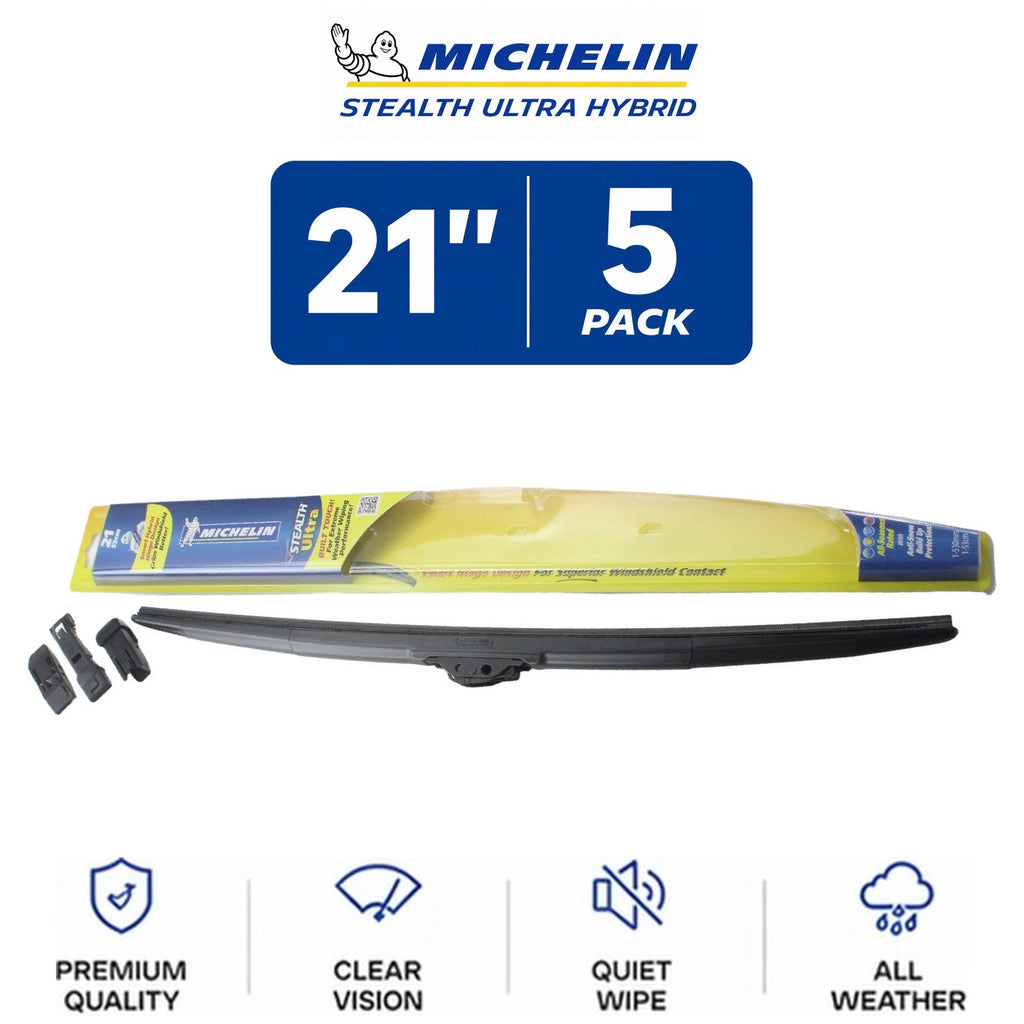 Set of 5 Michelin Stealth Ultra Hybrid Wiper Blades 21" for