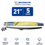 Set of 5 Michelin Stealth Ultra Hybrid Wiper Blades 21" for