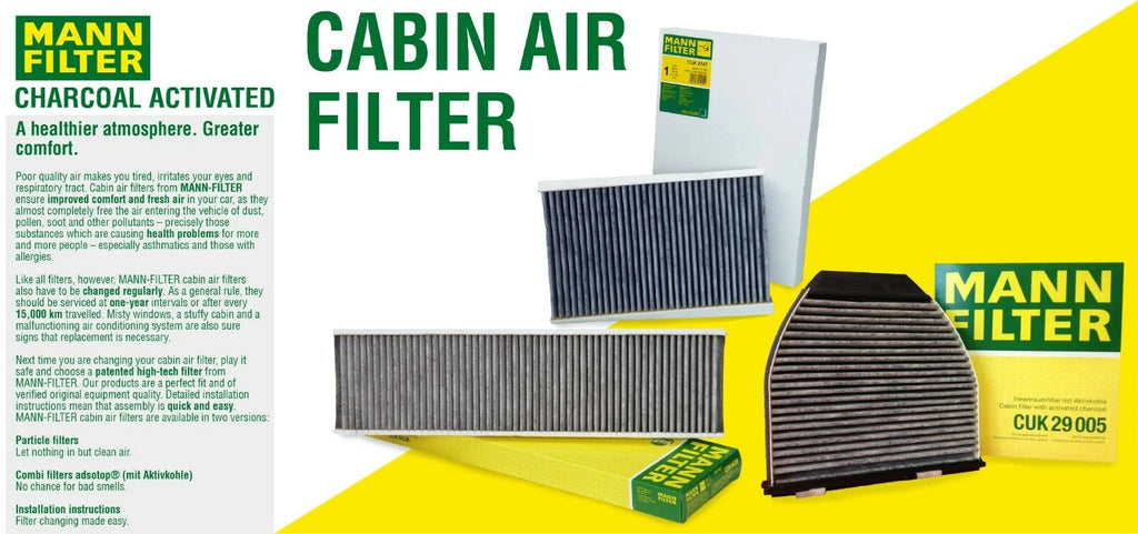 Set of 2 Cabin Air Filters for BMW X5 (2007–2016) & X6 (2008–2015) - Activated Charcoal
