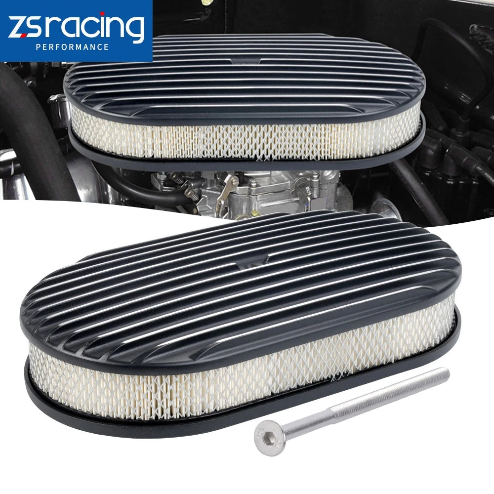 15" Oval Full Finned Air Cleaner for SBC BBC Chevy Ford