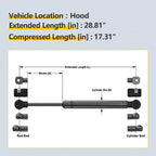 2Pcs Front Hood Lift Supports for Cadillac CTS (2003–2007)