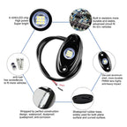 8X White LED Underbody Rock Lights for SUV Pickup Truck