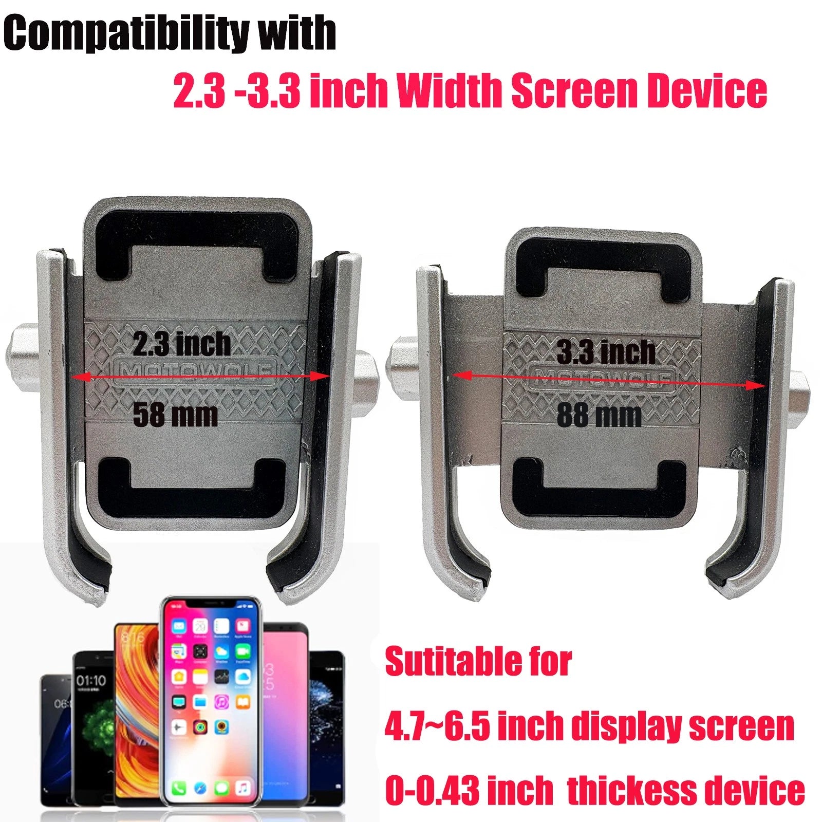 Motorcycle Cell Phone Mirror Base Holder for Harley Street Glide
