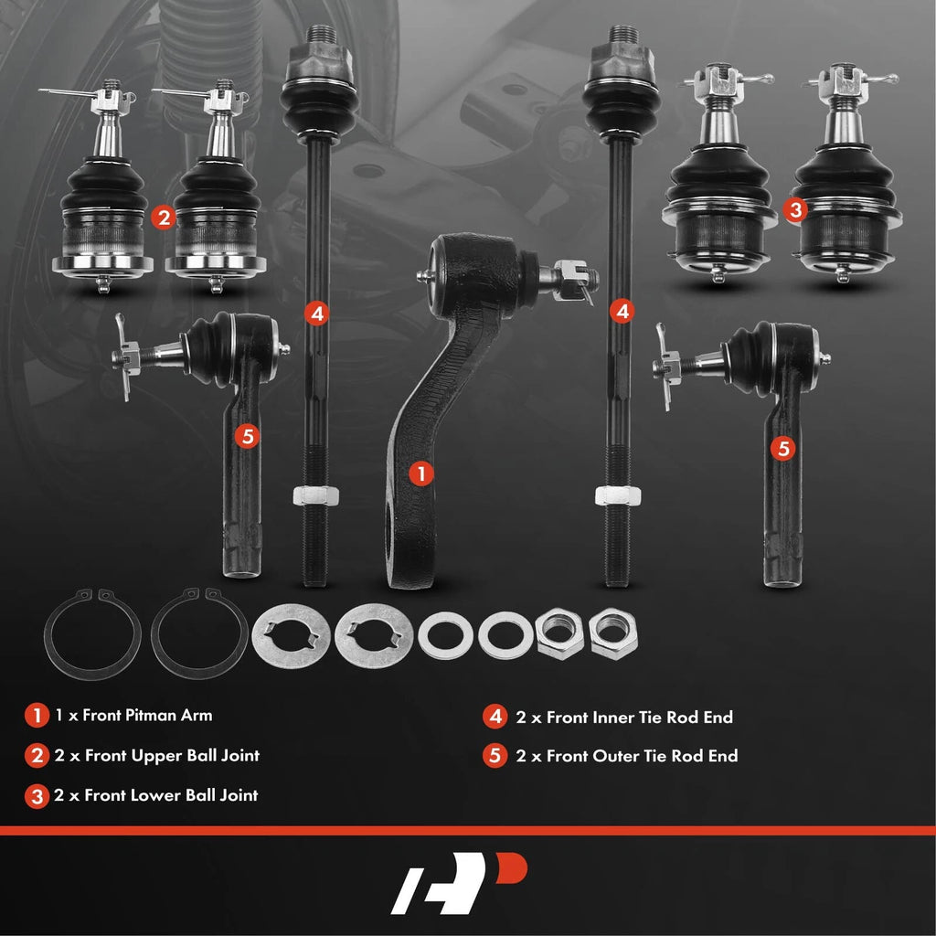 9x Pitman Arm & Tie Rod End for Chevrolet Silverado 1500