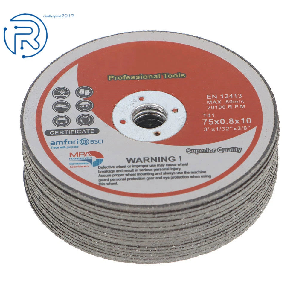 Set of 100 Cut Off Wheels for Die Grinder (3" x 1/32" x 3/8")