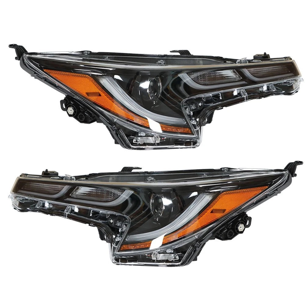 Replacement Headlight Set for Toyota Corolla (2020-2021) Black Halogen Clear