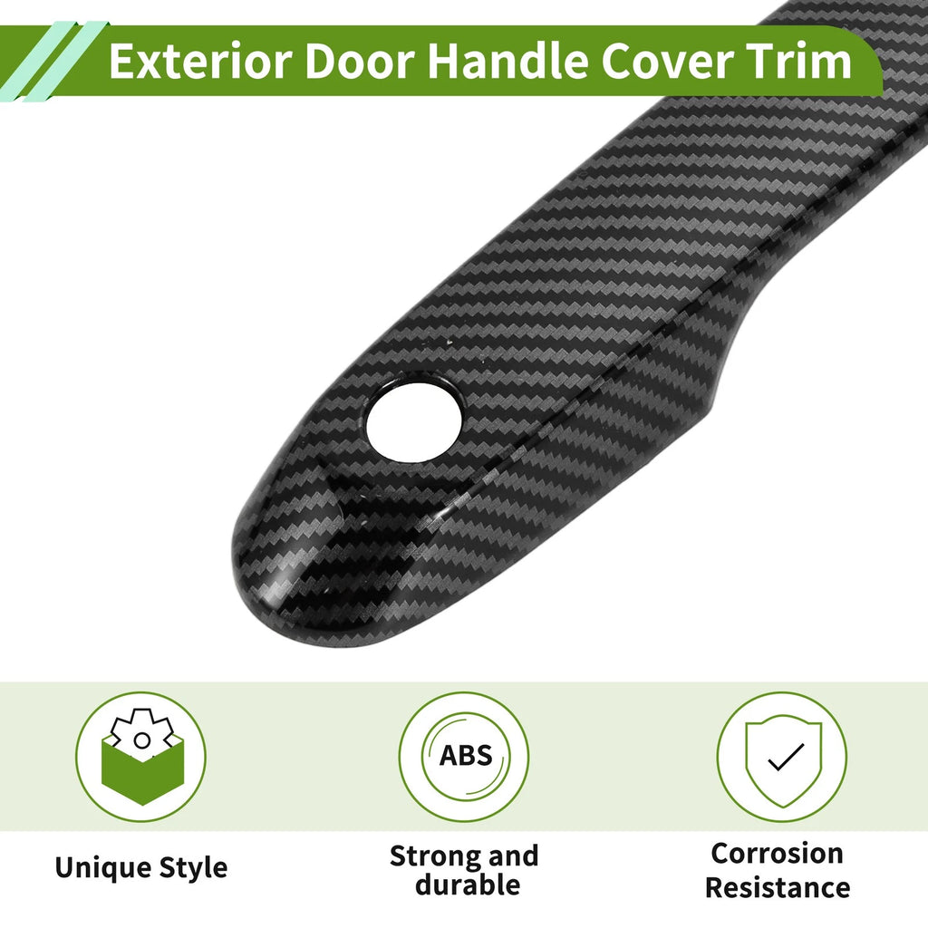 Exterior Door Handle Cover Trim for Toyota Grand Highlander (2024–2024) Carbon Fiber Black
