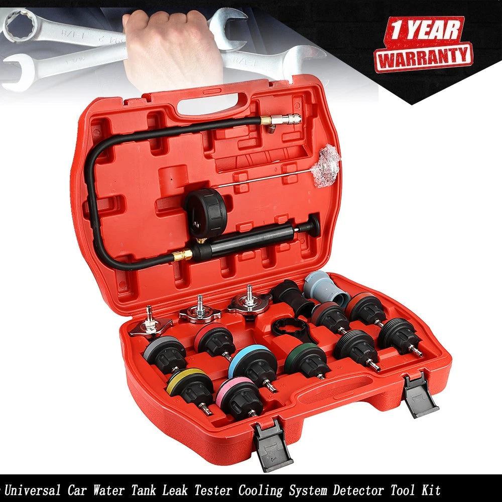 18Pcs Radiator Cooling System Pressure Tester Kit for Universal Vehicles
