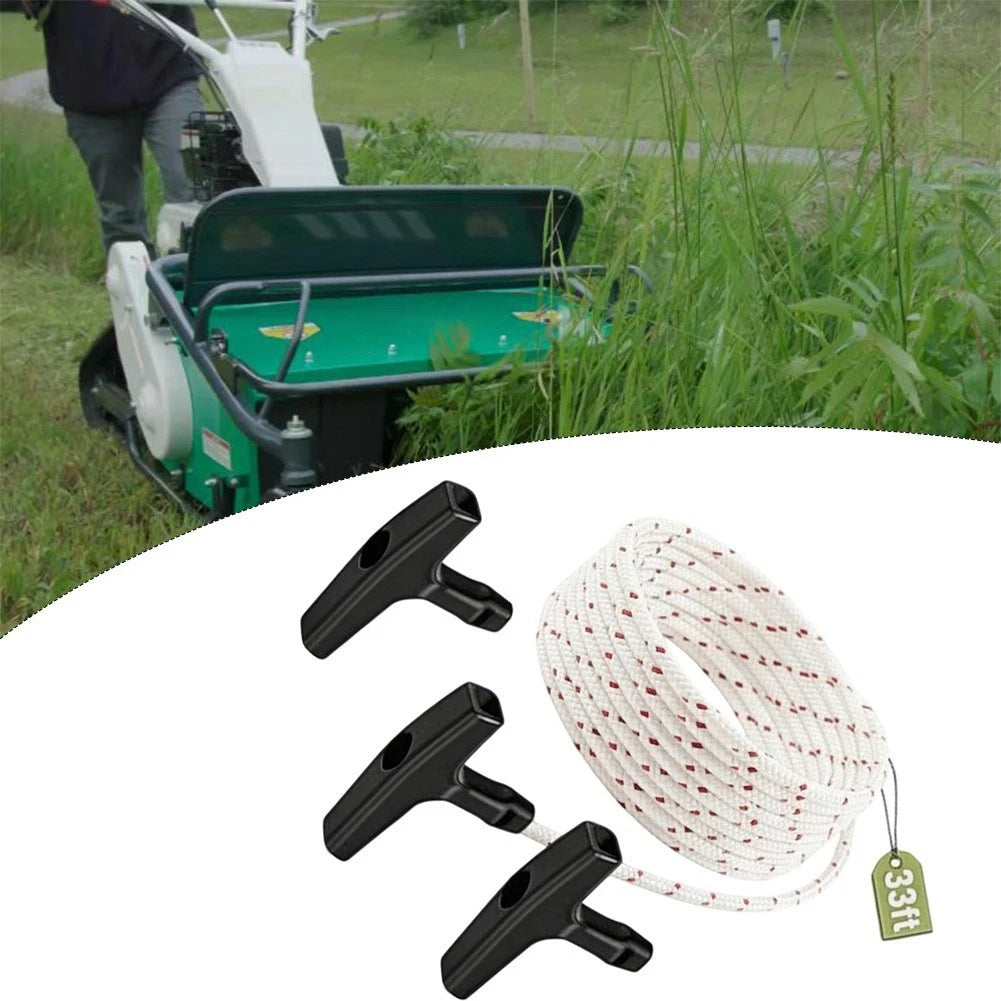 Starter Rope Pull Cord for Snowblower (33ft, 3 Handles)