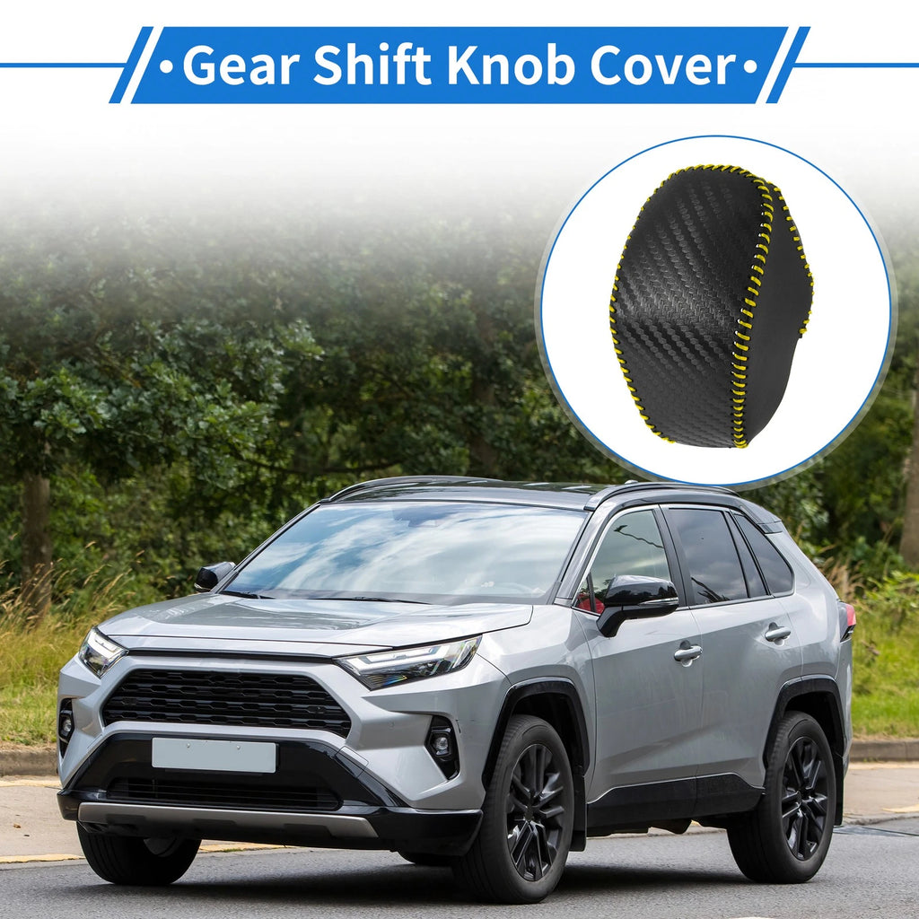 Gear Shift Knob Cover for Toyota RAV4 (2019–2024) Carbon Fiber Black