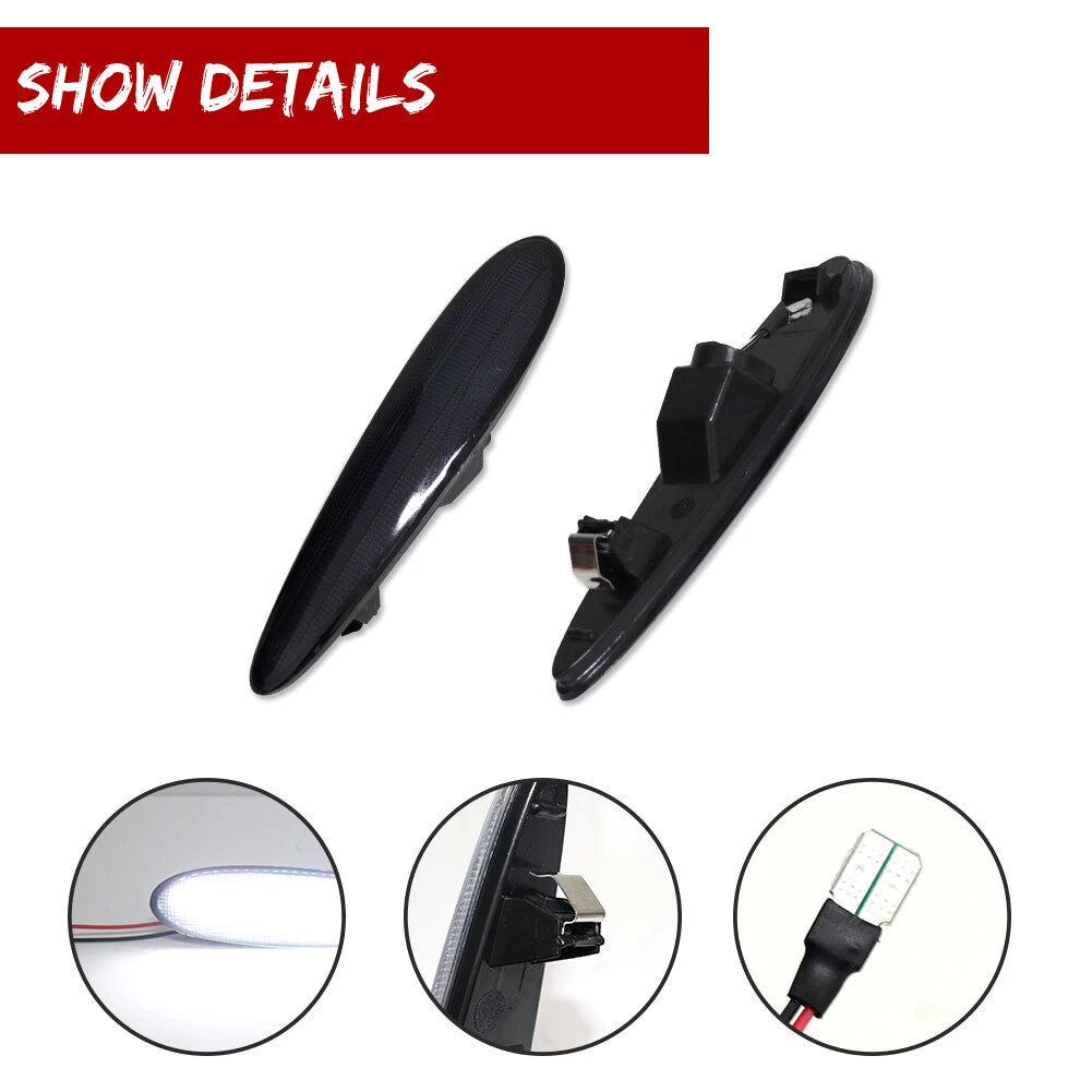 Smoked White LED Front Side Marker Lights for Nissan Maxima (2000–2003)