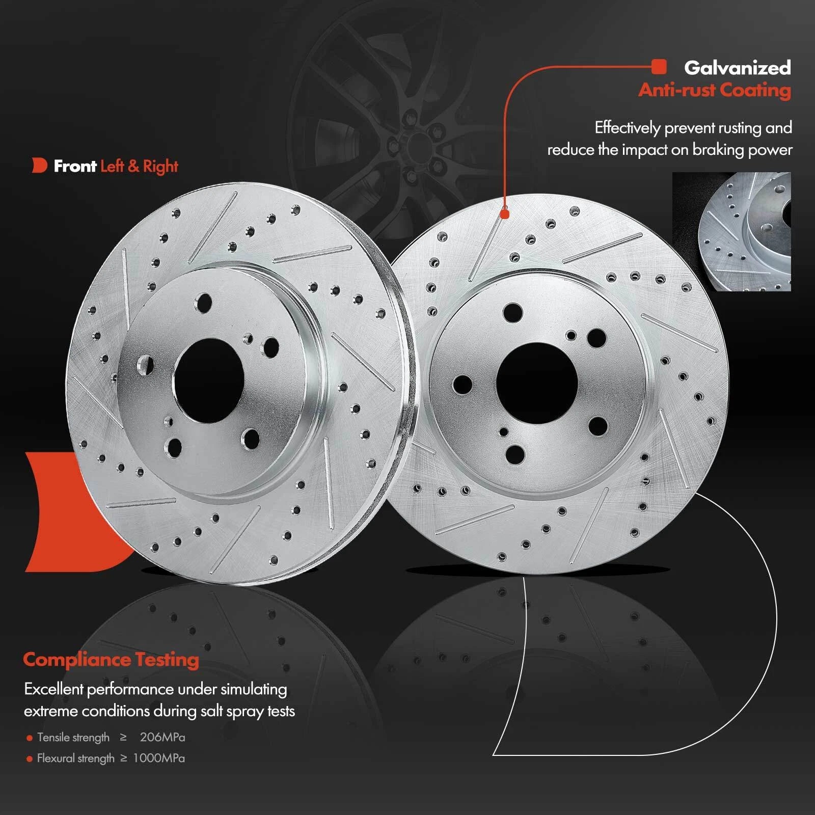Front Drilled Brake Rotor & Pad for Lexus ES300 (2002-2003)