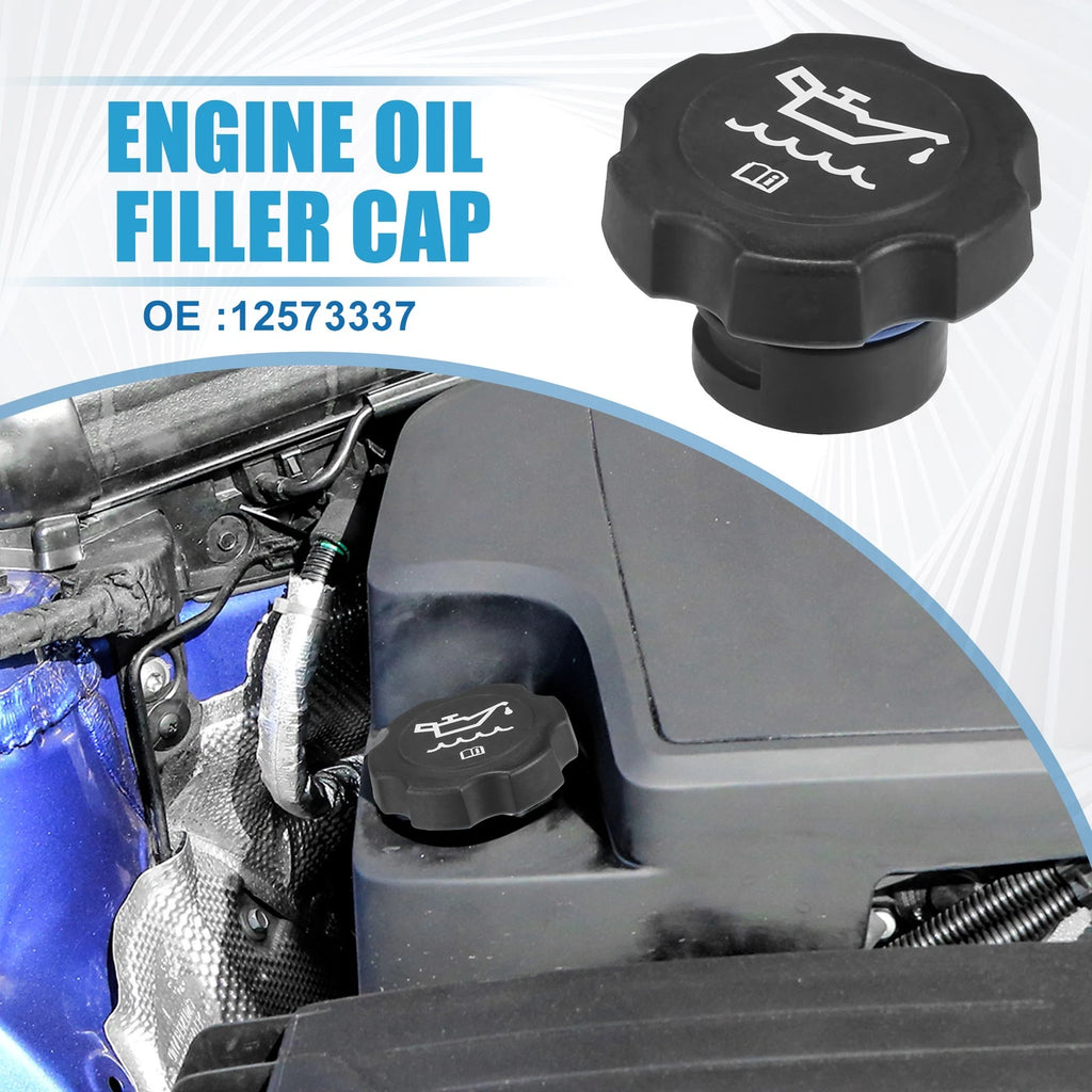 Oil Filler Cap No. 12573337 for Buick LaCrosse (2005–2009) Plastic Black