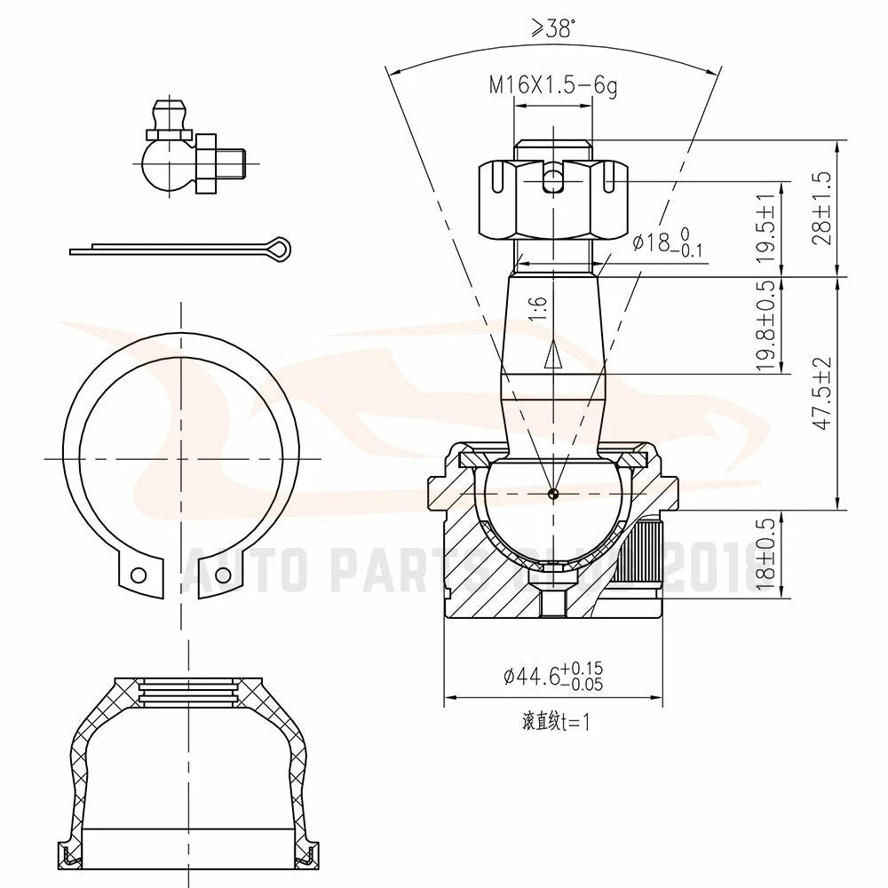 Set of 12 Ball Joint Tie Rod Ends for Ford F-150 4WD (1997–2003)