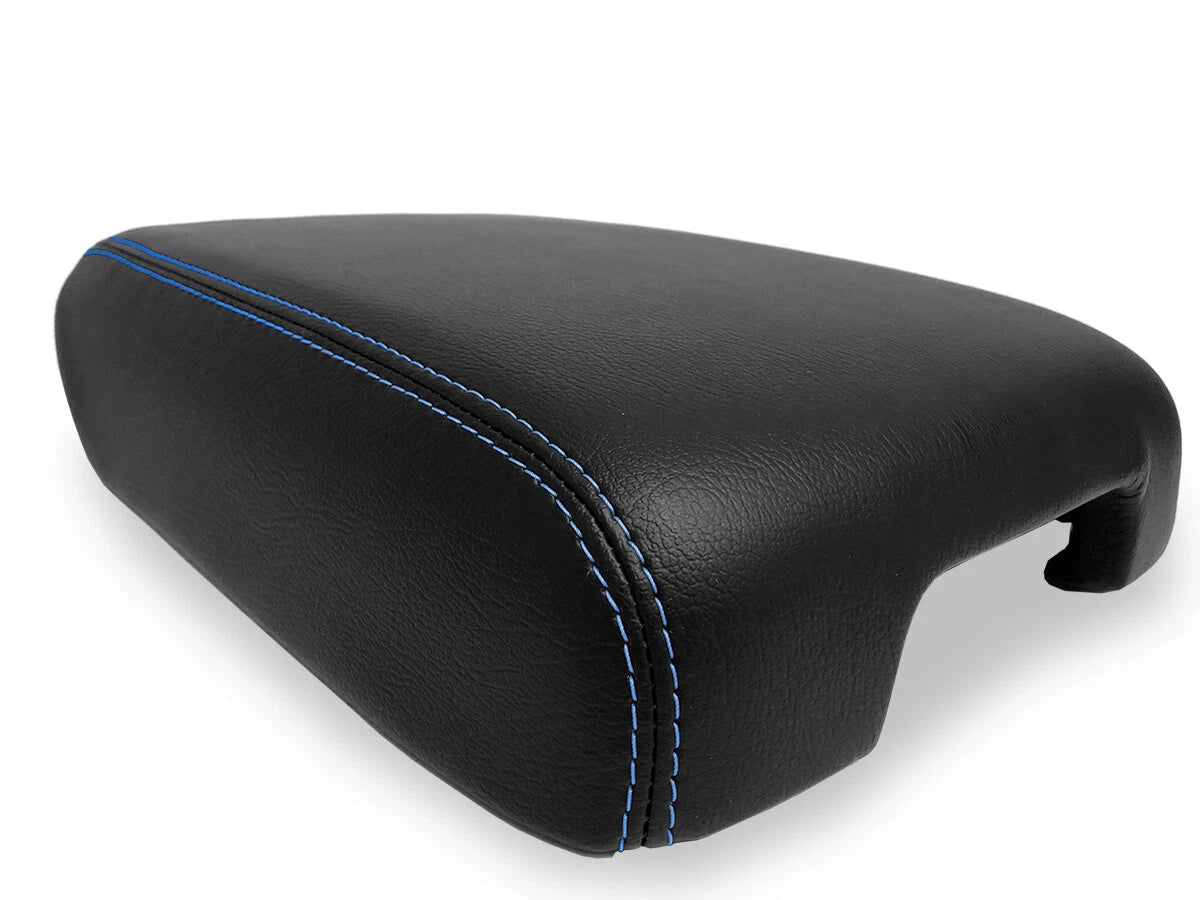 Leather Console Lid Armrest Cover for Infiniti QX60 (2014–2020) Blue Stitch