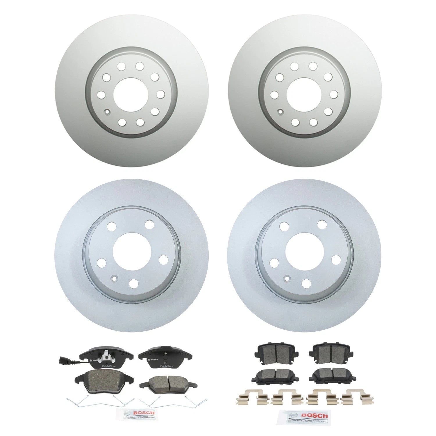 Hella Front Rear Rotors & Bosch Ceramic Brake Pads Kit for Audi TT Quattro (2000–2006)