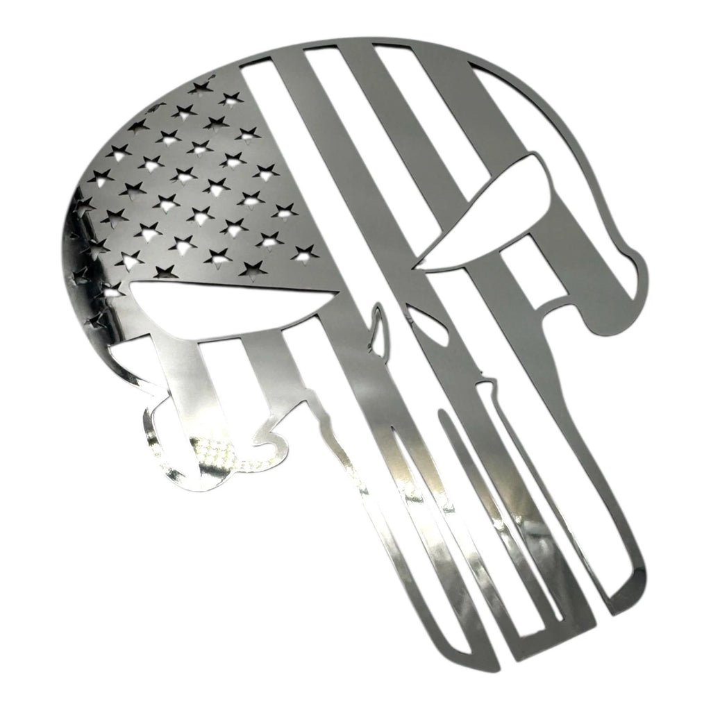 Thin Blue Line Punisher Skull Emblem Polished Stainless for Dodge Charger (2015–2023)