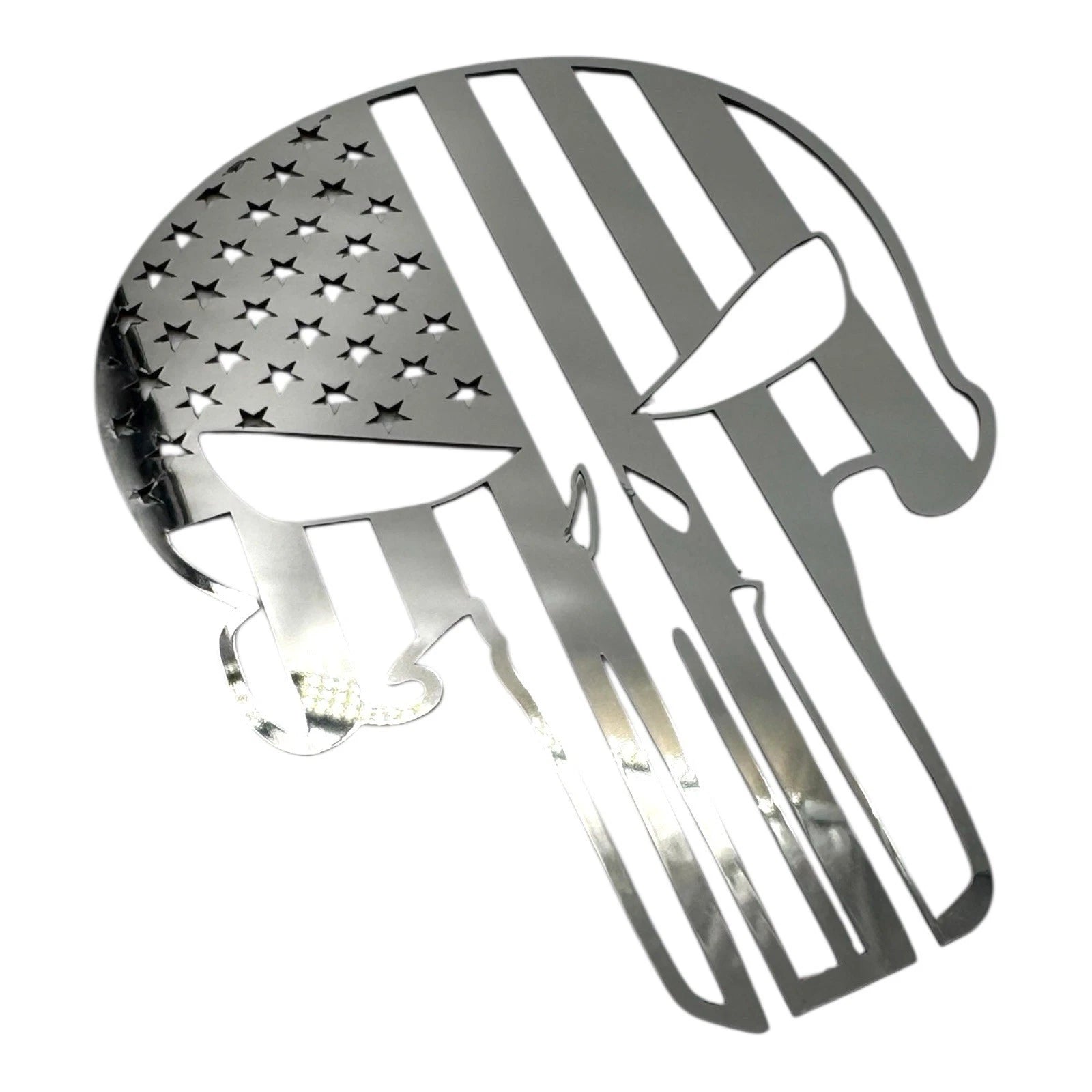 Thin Blue Line Punisher Skull Emblem Polished Stainless for Dodge Charger (2015–2023)