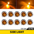Set of 2 Amber Strobe Marker Lights for Vehicles (12V 24V)