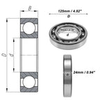 Deep Groove Ball Bearing 70x125x24mm for Scooter Skateboard (1Pc)