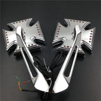 Maltese LED Turn Signal Integrated Mirror for Honda Kawasaki Suzuki Cruiser