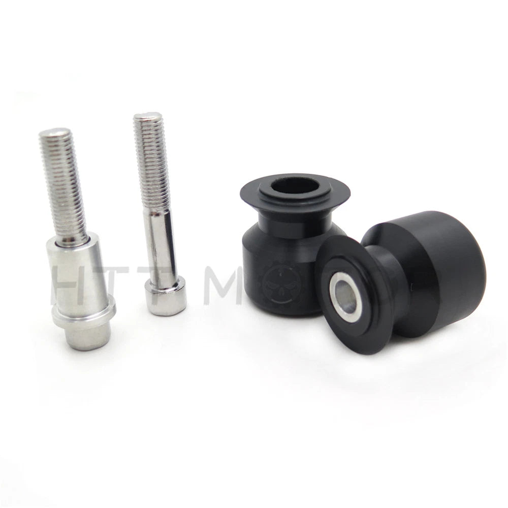 Black Swingarm Spools 10mm for Kawasaki Ninja Z1000, ER-6N, EX250F, EX650, ZRX1100