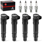4x Ignition Coil Iridium Spark Plug for Kawasaki Ninja ZX-14 ZX-14R ZX-10R (2004–2015)