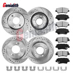 Front & Rear Drilled Rotors & Ceramic Pads Kit for Hyundai Elantra (2011–2016)