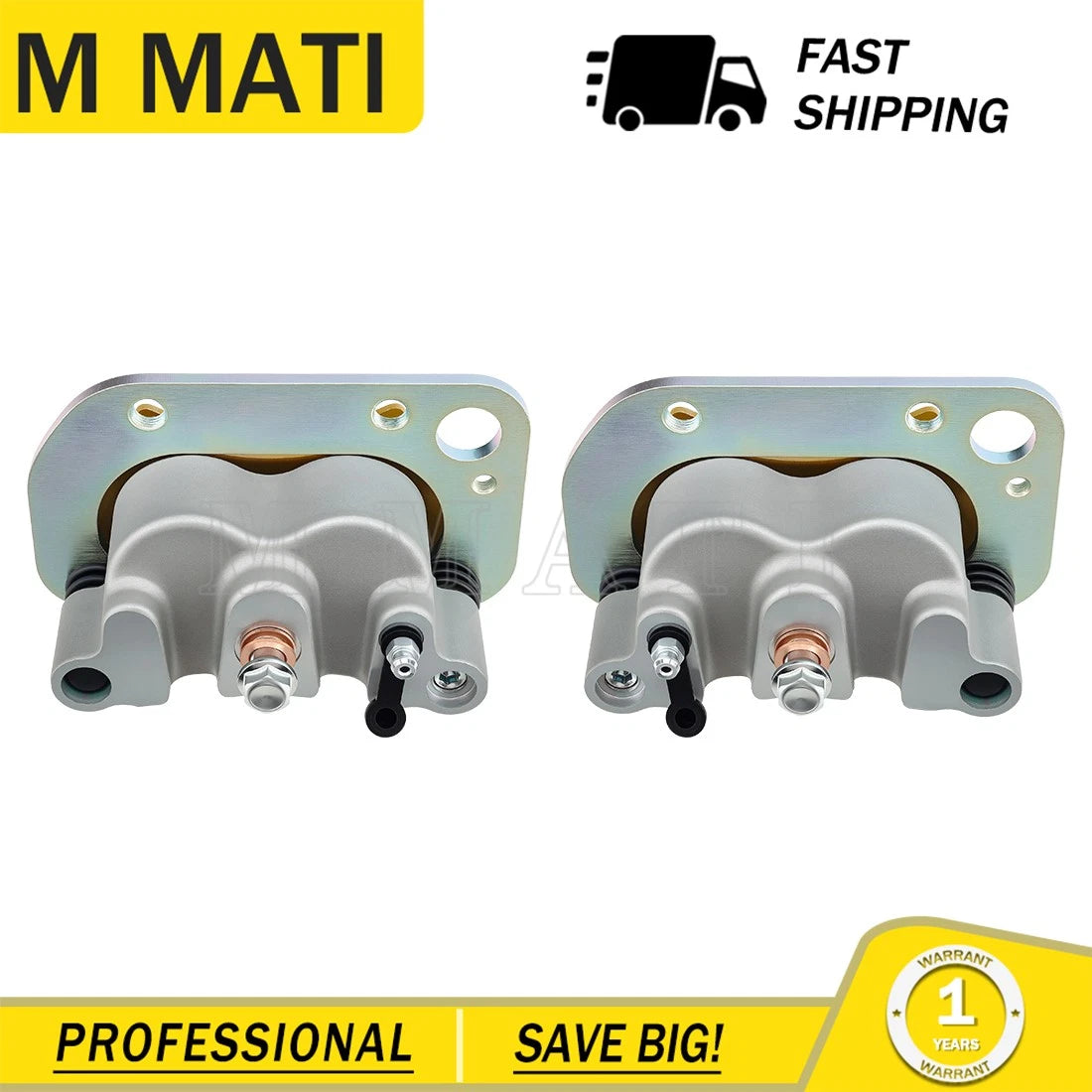 Front Brake Calipers & Pads for Polaris Ranger 500 570 700 XP (2008–2022)