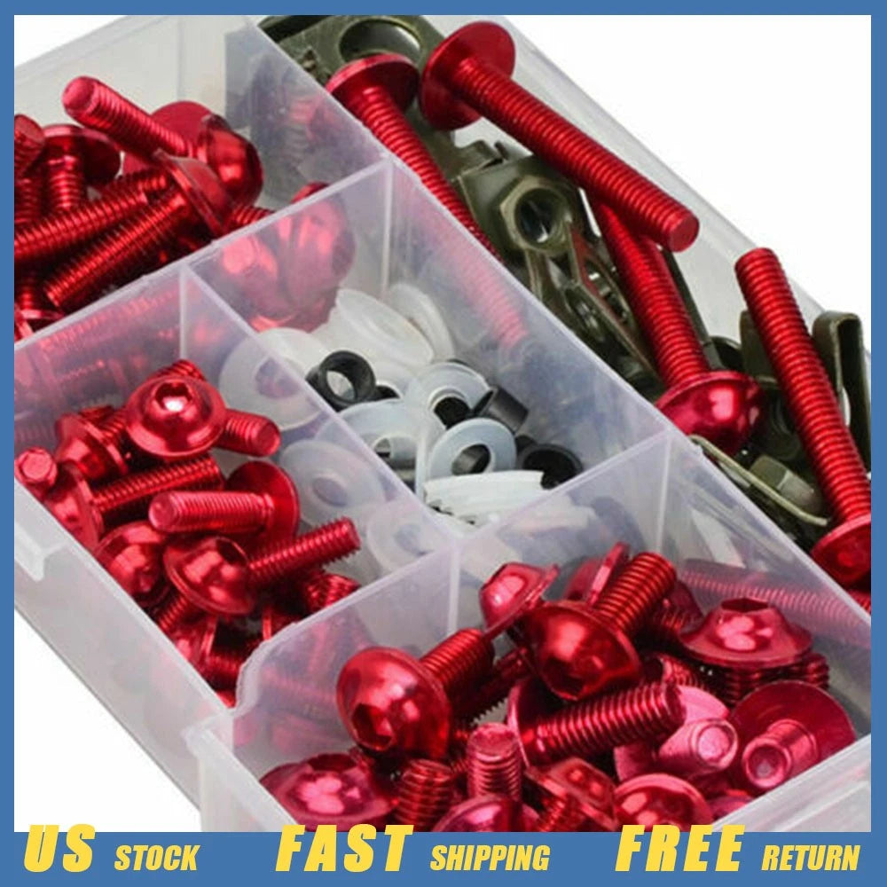 Motorcycle Fairing Kit Bolt Screw Set for Red Bikes (USA)