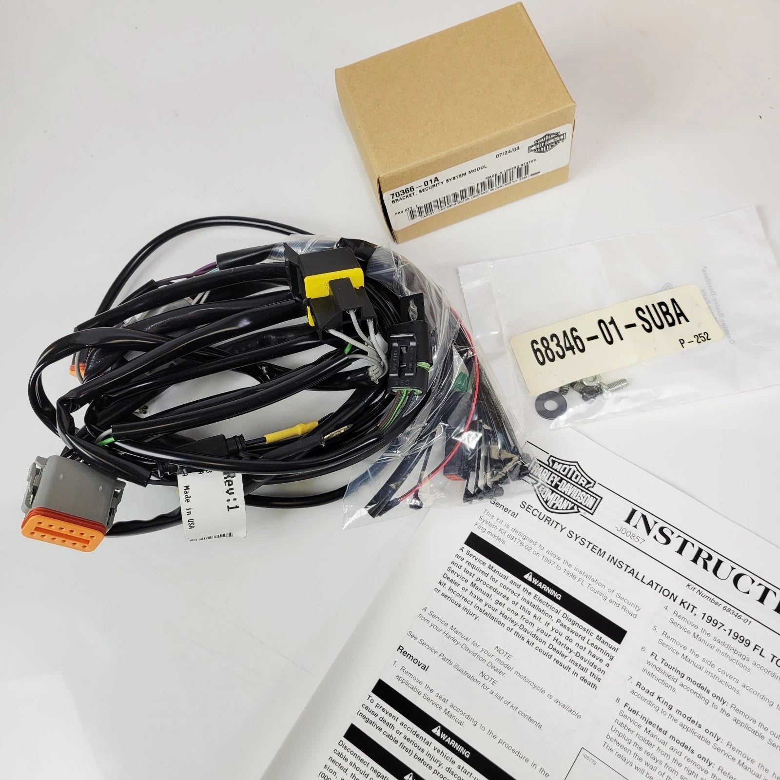 Security System Install Kit for Harley-Davidson Touring (1997–1999) 68346-01