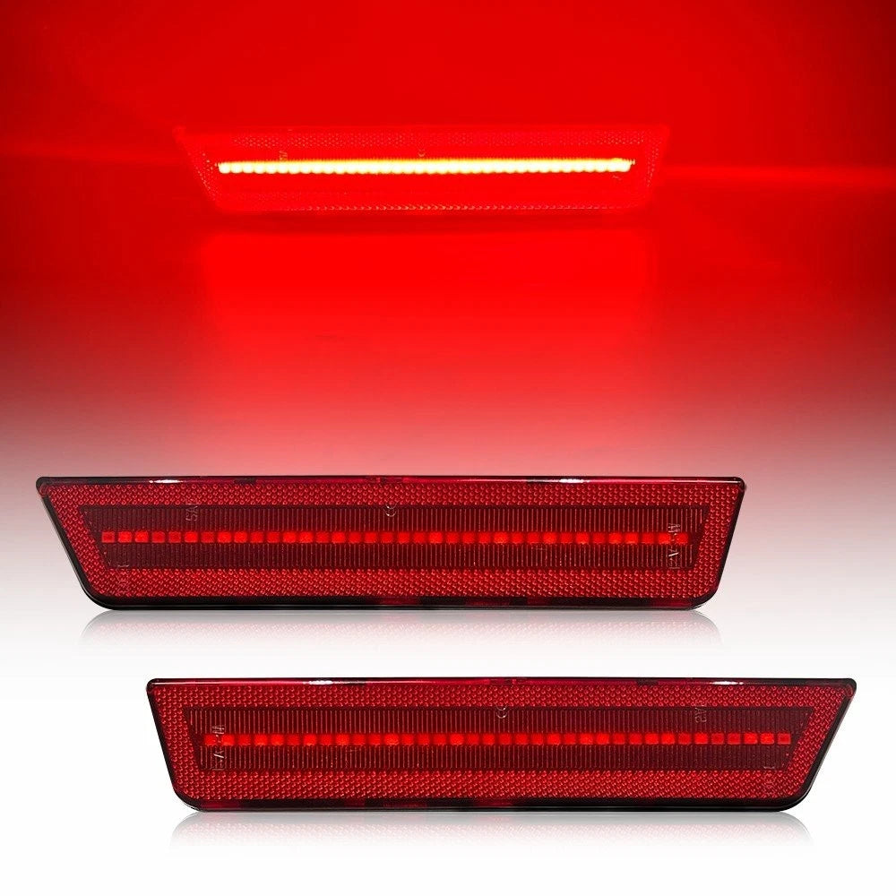 Red LED Rear Side Bumper Marker Light for Dodge Challenger Charger (2008–2014)