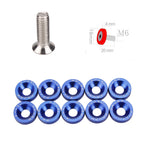 50Pcs Blue Billet Aluminum Fender Bumper Washer Dress Up Kit for JDM Vehicles
