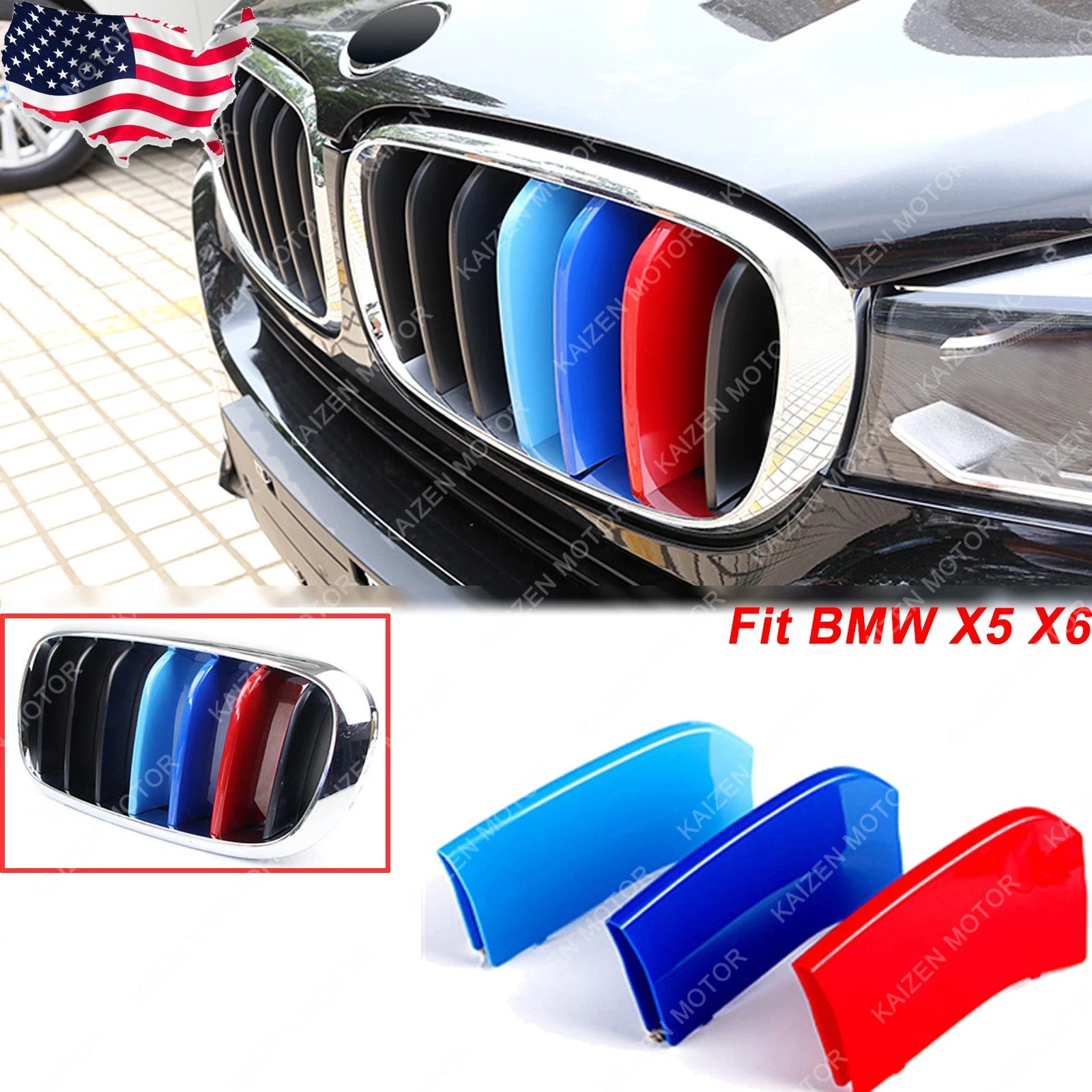 M-Colored Kidney Grille Insert Trim for BMW X5 X6 (2015–2024)