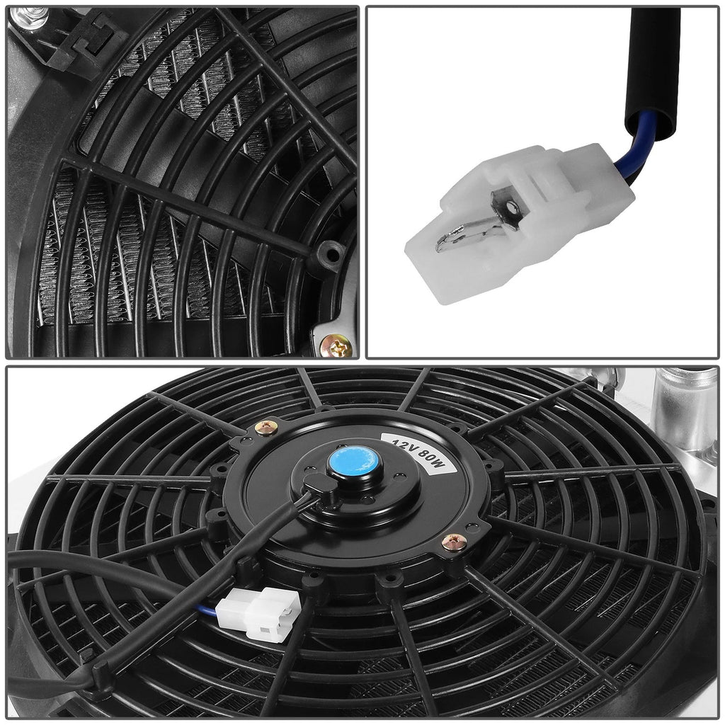 2X Aluminum 2-Row Racing Radiator + Cooling Fan Shroud for Honda EG/EH/EJ/EM/DC (1994–2000)