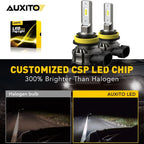 2X LED CANBUS Fog Light Bulbs H9 H8 H11 6500K for