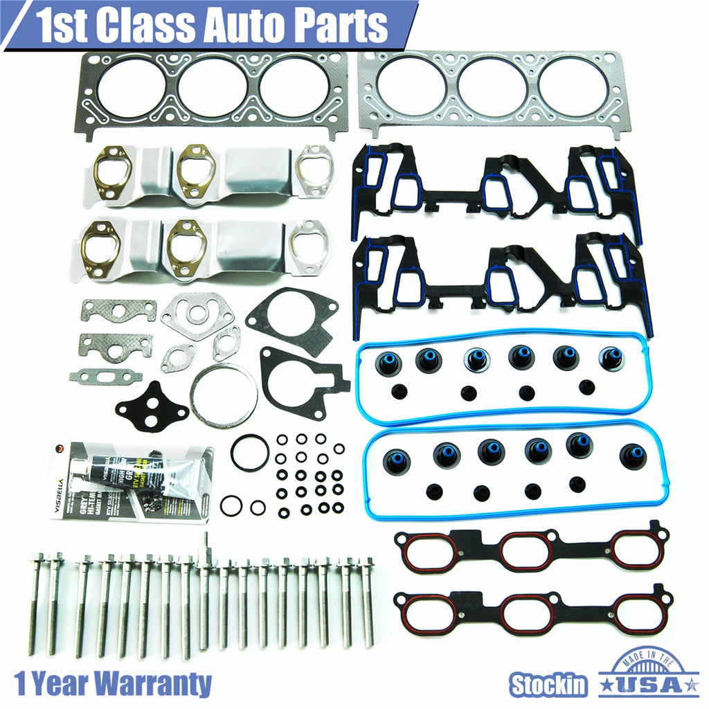 Head Gasket Set w/ Bolts for Chevy Impala Venture Olds Buick Pontiac 3.4L (1996–2005)