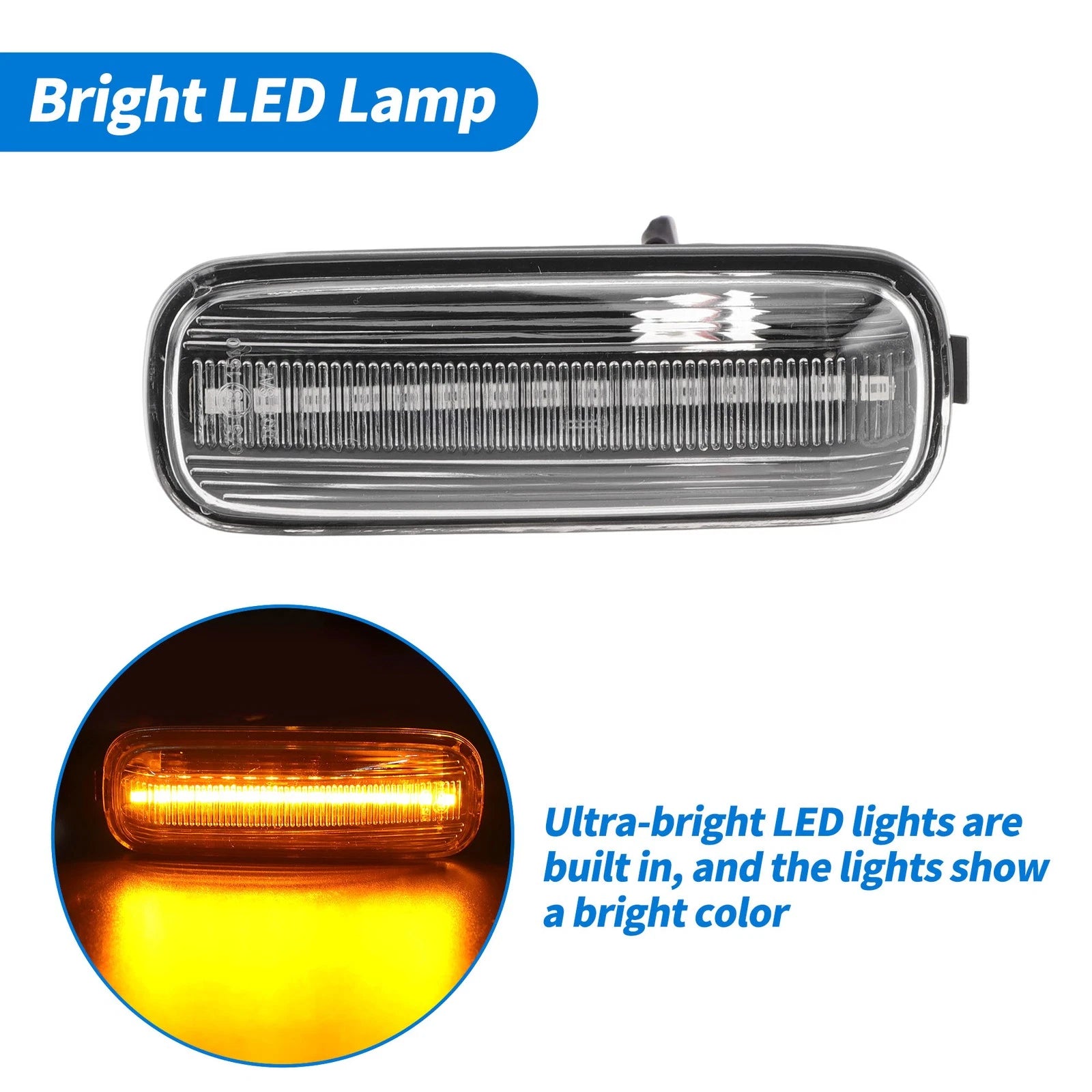 2X LED Side Fender Marker Light for Honda Civic (1996–2000) Turn Signal