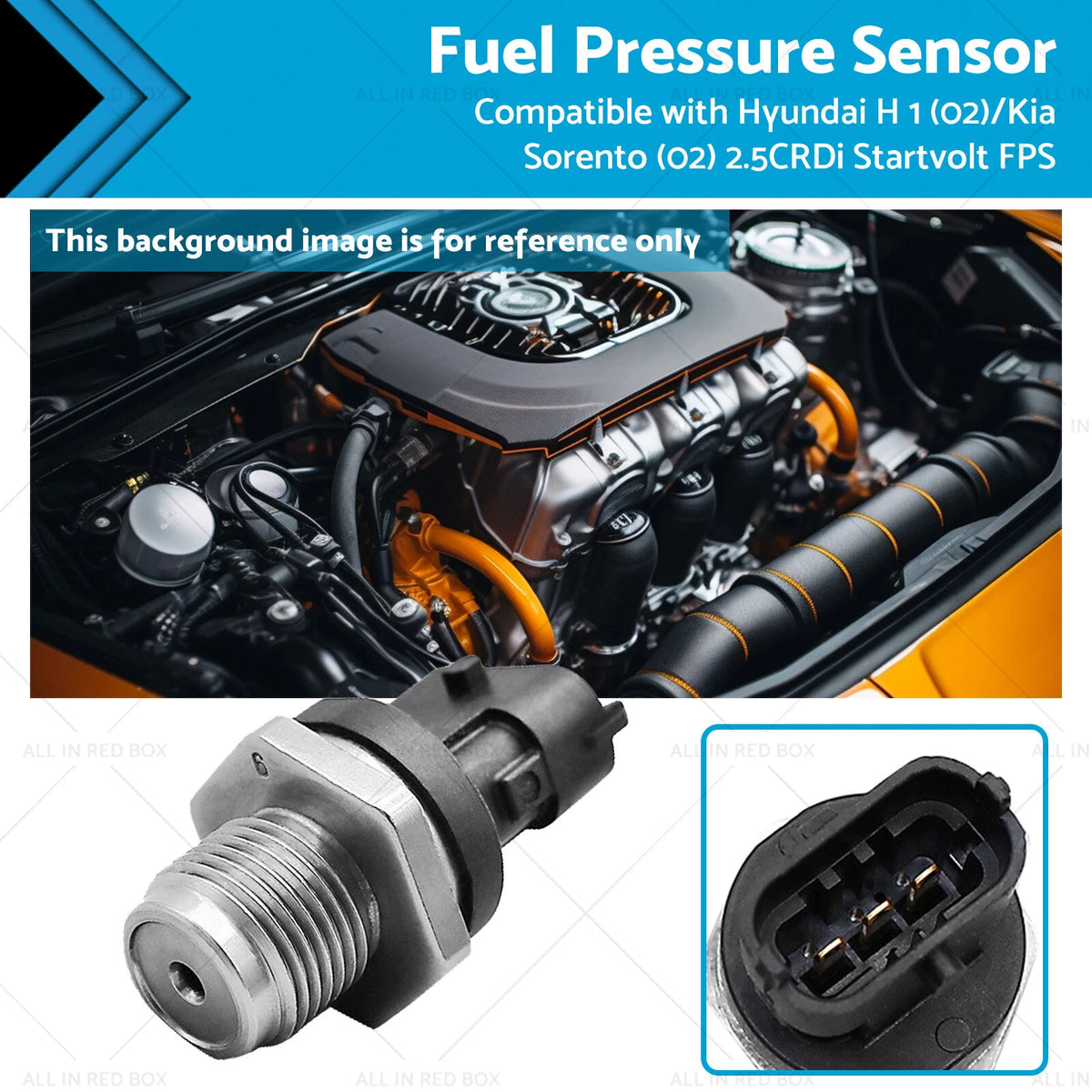 Fuel Pressure Sensor for Hyundai Kia Sorento 2.5CRDi (2002–2009) 0281002908