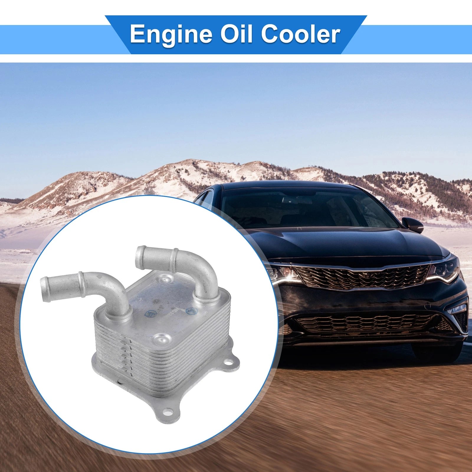 Engine Oil Cooler for Kia Forte (2019–2023) No. 482902H100, Silver Tone