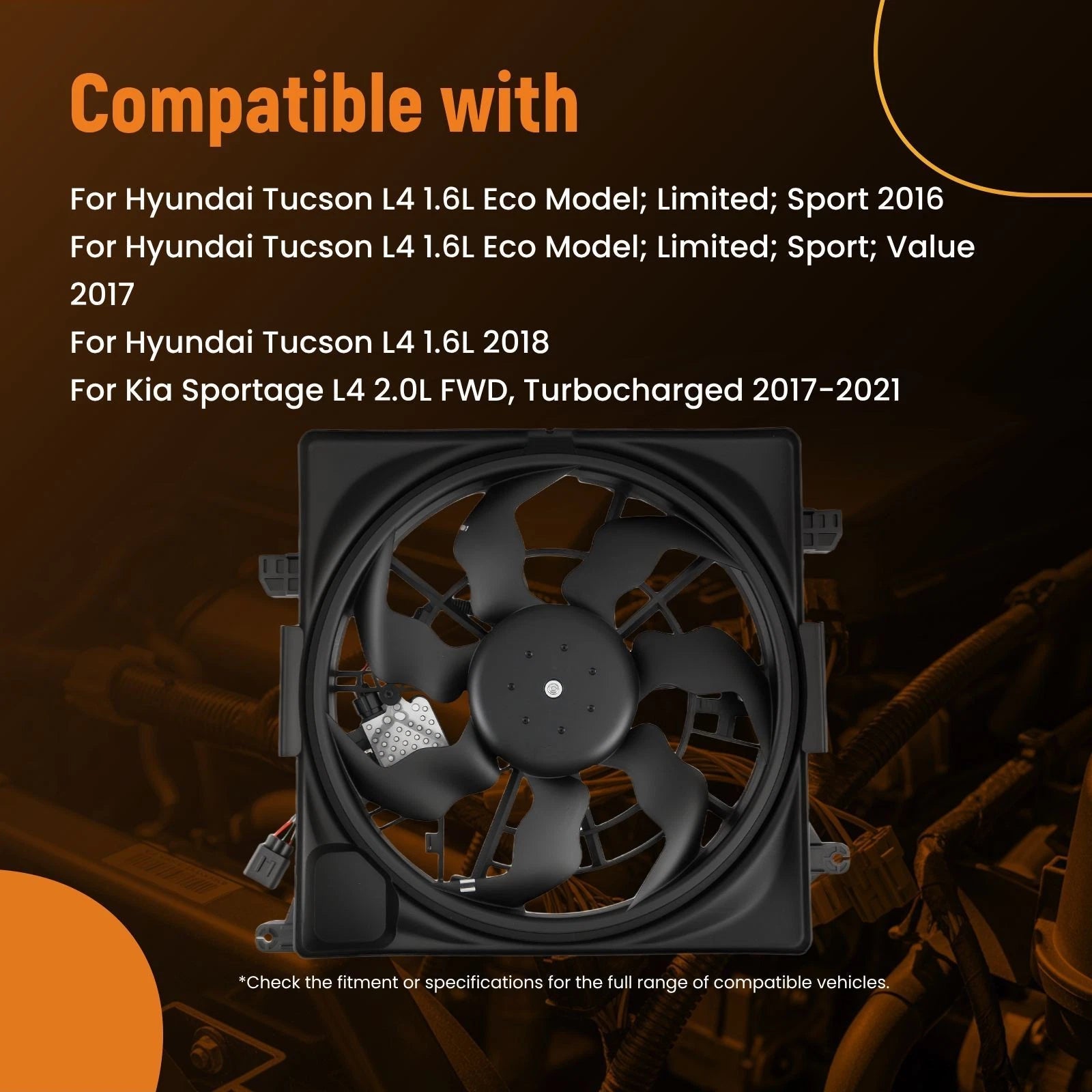 Cooling Fan for Hyundai Tucson, Kia Sportage (2016–2021)