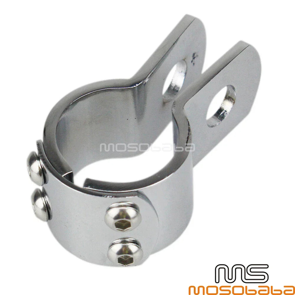 Chrome Engine Guard Clamps for Motorcycle 1 1/8" Crash Bar