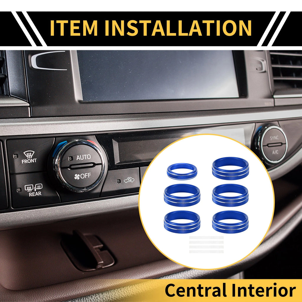Air Conditioner Switch Knob Cover Ring for Ford F-150 (2015–2023) Blue