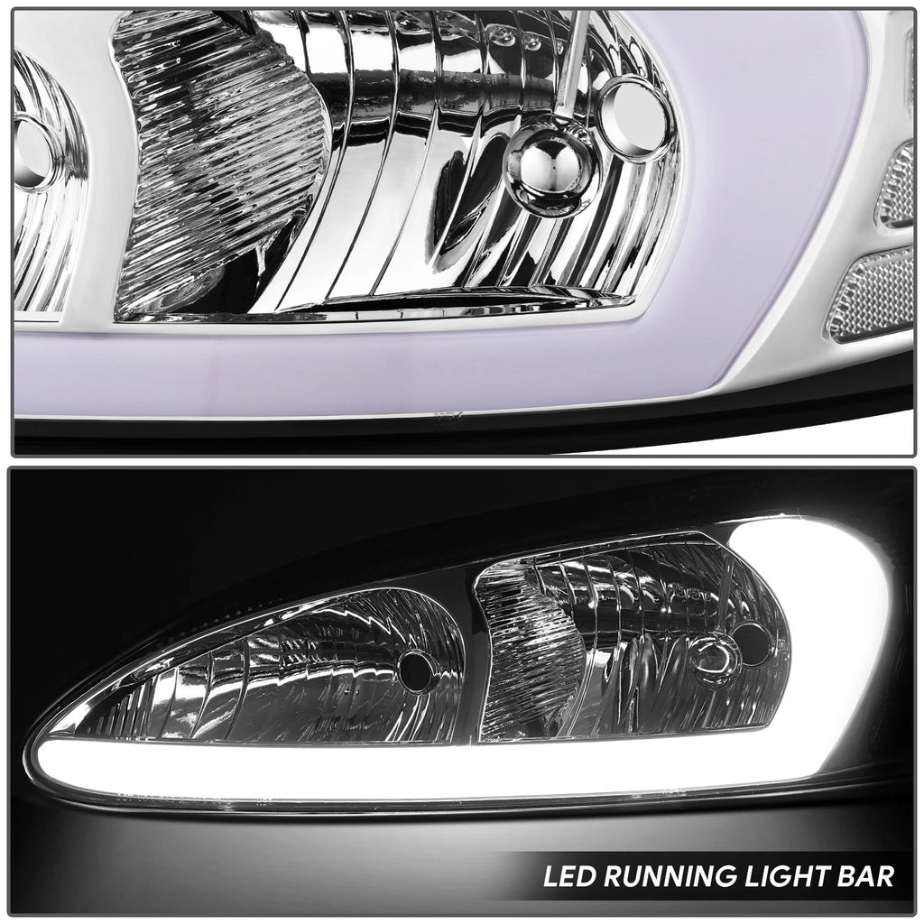 Chrome Housing Clear Lens 3D LED DRL Headlights for Pontiac Grand Prix (2004–2008)
