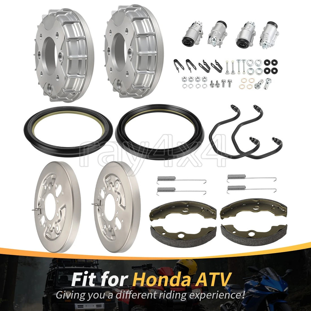 Front Brake Drum Plate Wheel Cylinder Shoes for Honda Foreman TRX450FE (2002–2004)