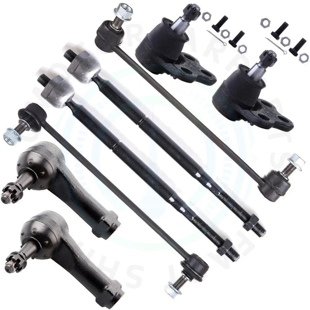 Set of 8 Front Lower Ball Joints & Inner Tie Rod Ends for Chevrolet Equinox (2005–2007)