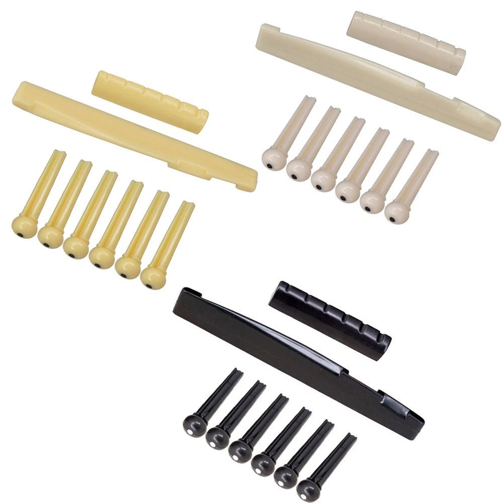 Guitar Nut & Saddle + Bridge Pin Set 31.5mm for Acoustic Guitars (1.24 inch)